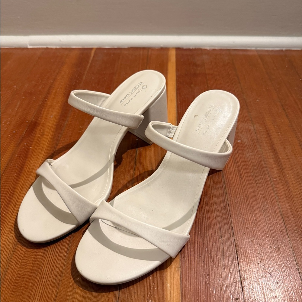 Call It Spring White Block Heal Sandals